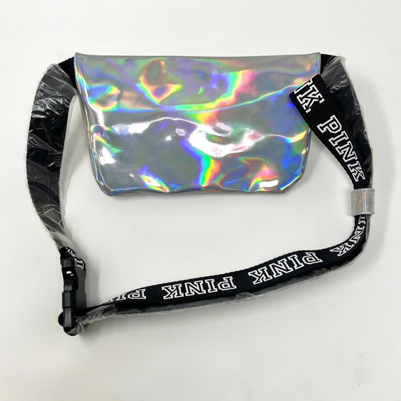 🔥VS PINK Iridescent Silver Fanny Pack Belt Bag - Picture 8 of 9